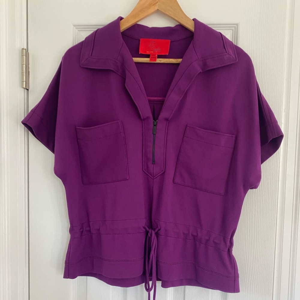 Zac Posen purple jersey top